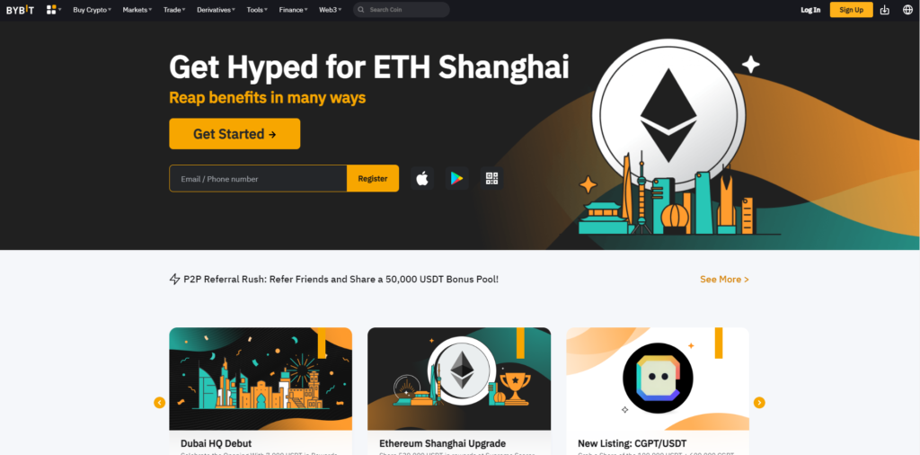 Bybit Home Page